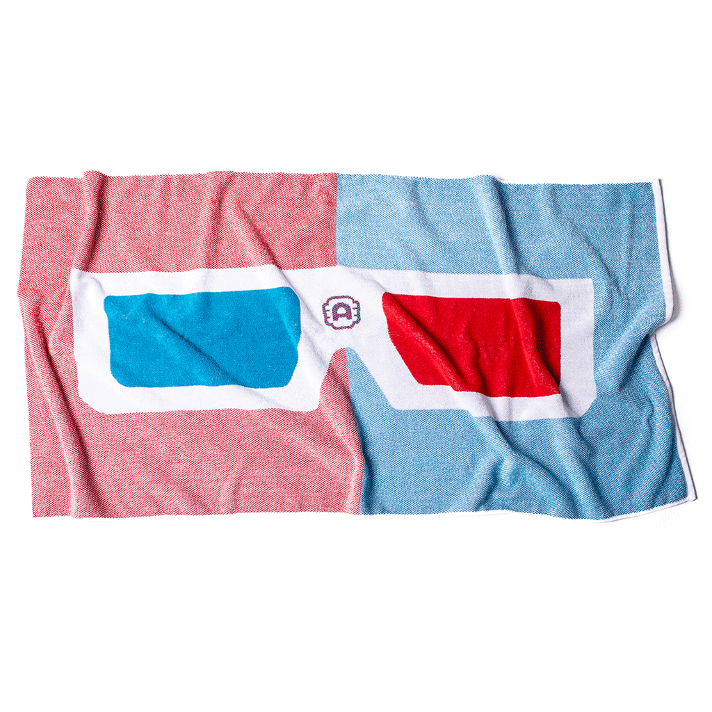 3D Specs Beach Towel Front