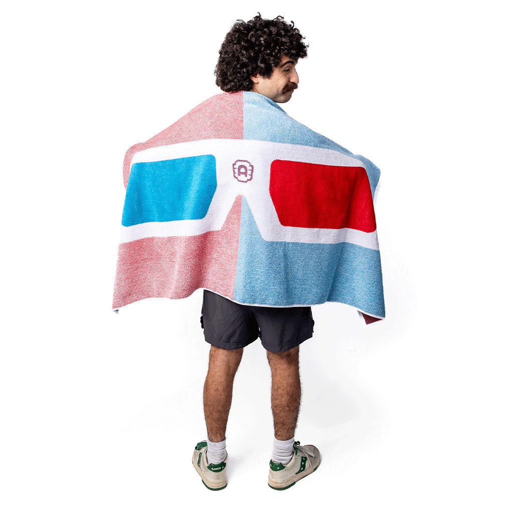 3D Specs Beach Towel Lifestyle Model