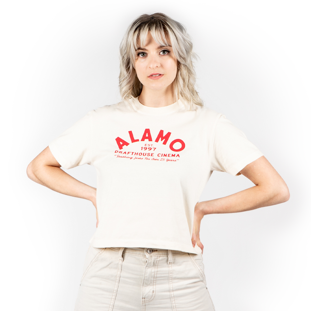 Alamo Drafthouse Shushing Since '97 T-shirt Mid-Cut Model