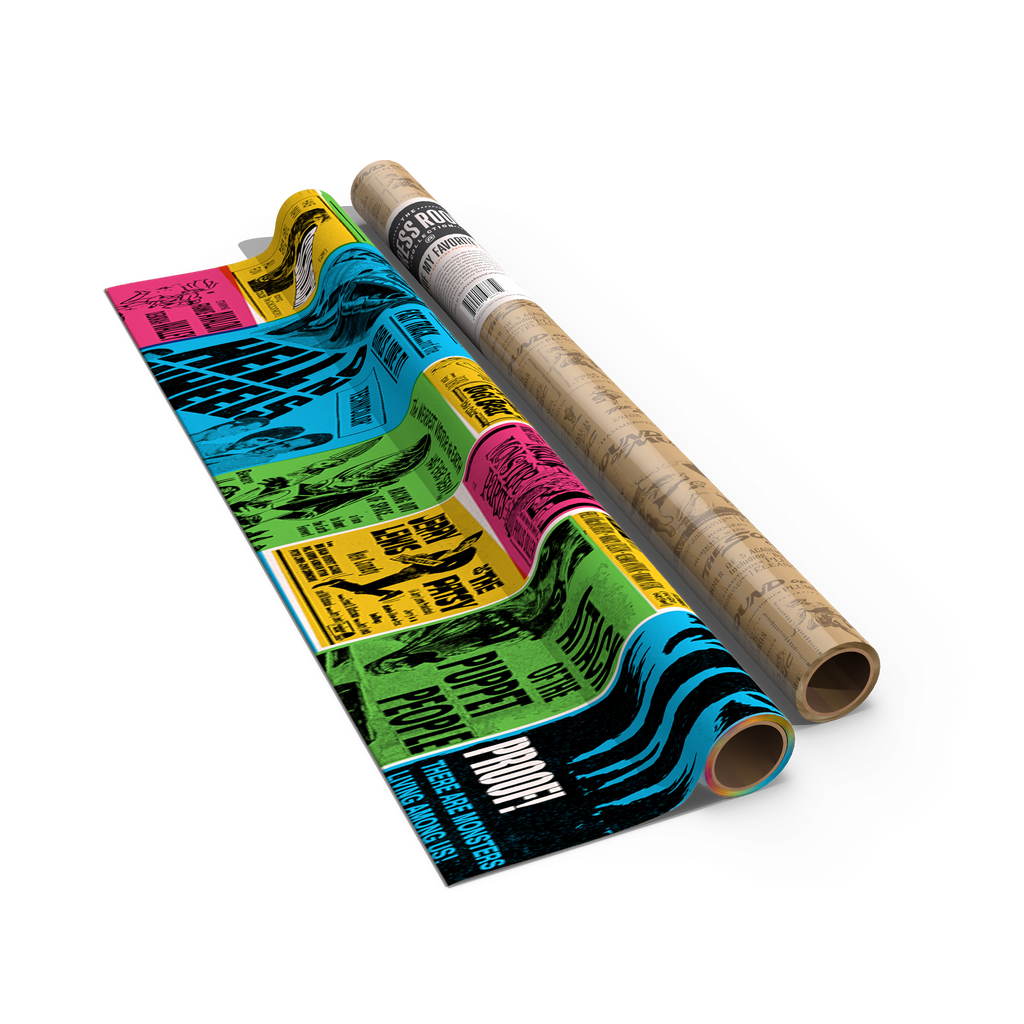 Wrapping Paper 2-Pack: Music and Monsters and Motors - Vintage Ad Block Designs