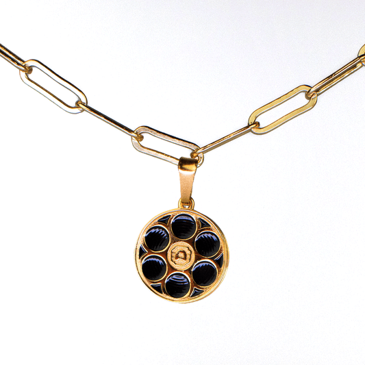 Alamo Drafthouse Film Reel Charm on Paperclip Chain