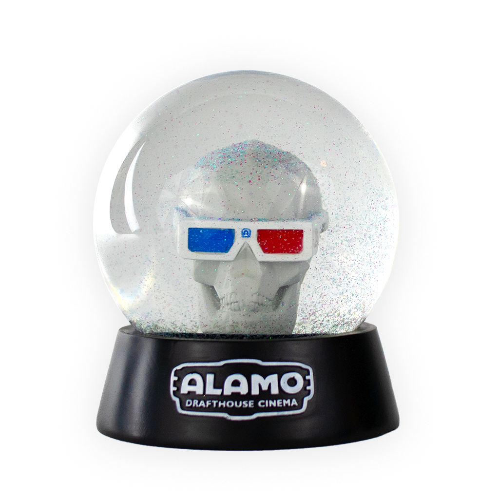 Alamo Drafthouse 3D Skull Snow Globe