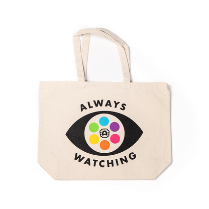 Alamo Drafthouse ALWAYS WATCHING Tote Bag Front Design