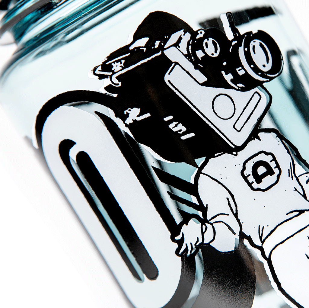 Alamo Drafthouse Big Shot 32-oz Nalgene Water Bottle Detail