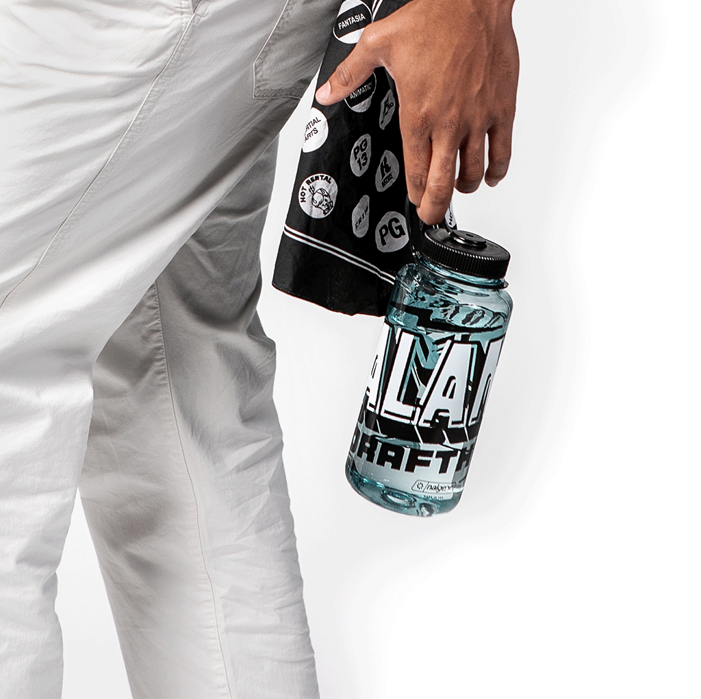 Alamo Drafthouse Lil' Shot 16-oz Nalgene Water Bottle Lifestyle Model