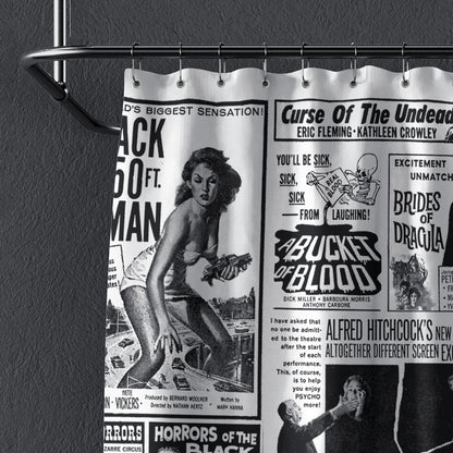 Shower Curtain: Blood Bath - Vintage Ad Block Design