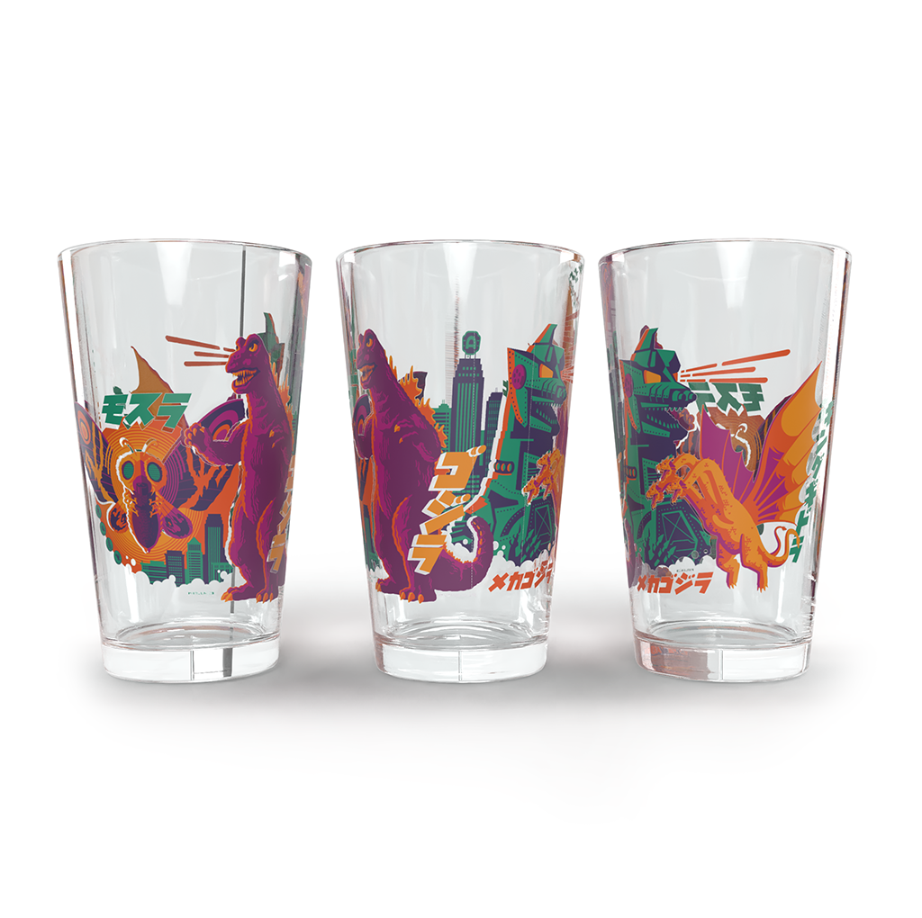 Godzilla in Color Pint Glass
