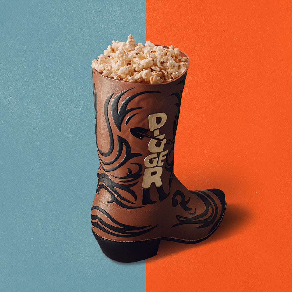 DIGGER Popcorn Bucket filled with popcorn