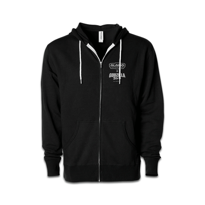 front of Godzilla in Color Zip-Up Hoodie