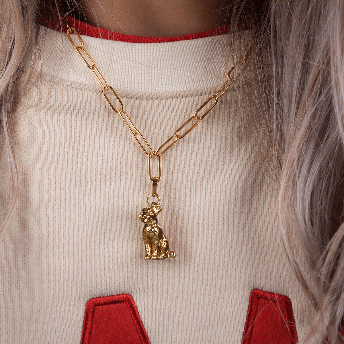 woman wearing SUPERGIRL Krypto Charm