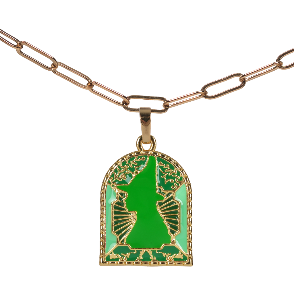 Elphaba side of the WICKED: FOR GOOD Charm attached to the Paperclip Charm Chain