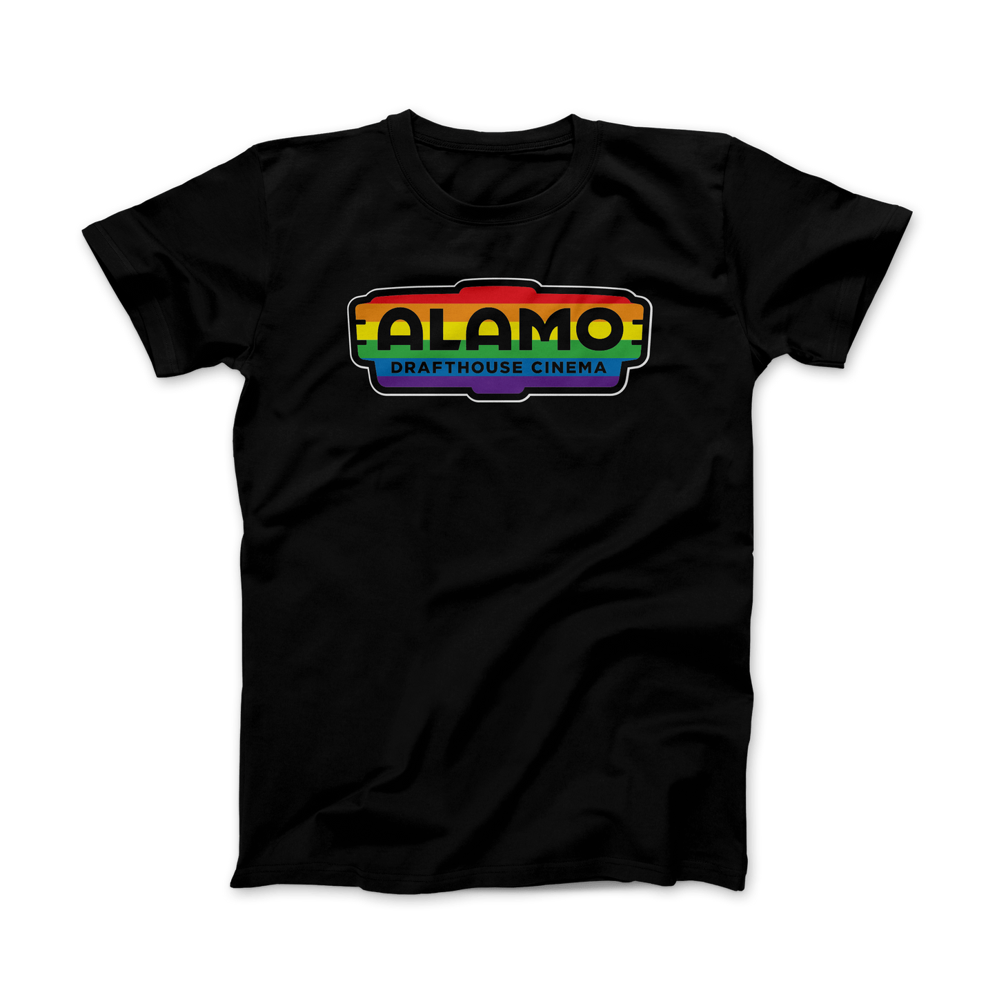 Alamo Drafthouse Logo Pride Edition T-Shirt, Black