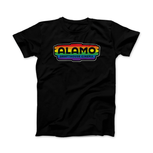 Alamo Drafthouse Logo Pride Edition T-Shirt, Black