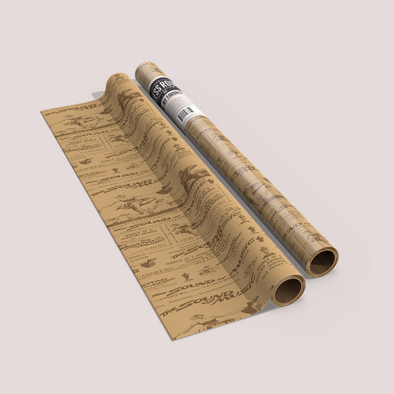 Wrapping Paper Single Roll: Brown Paper Packages Tied Up With String - Vintage Ad Block Design