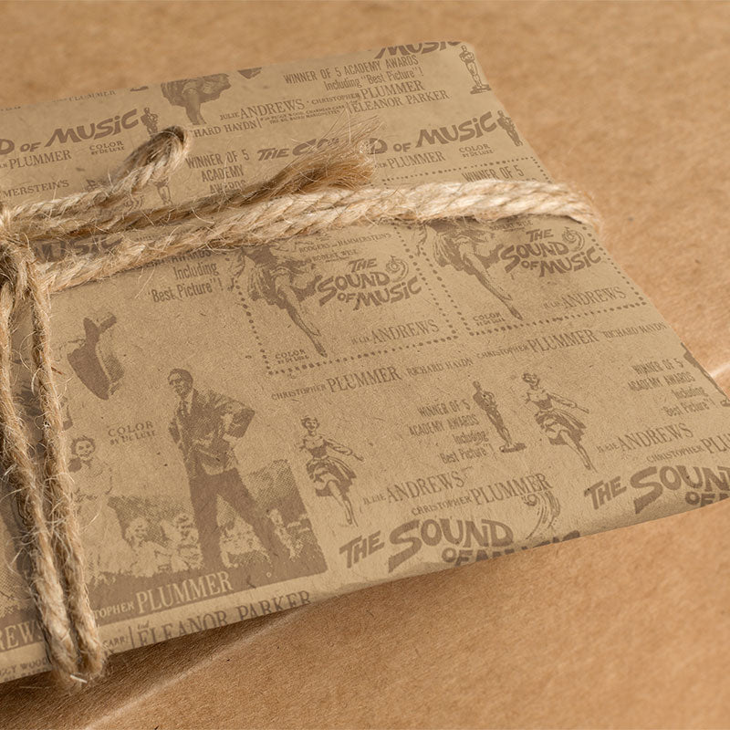Wrapping Paper Single Roll: Brown Paper Packages Tied Up With String - Vintage Ad Block Design